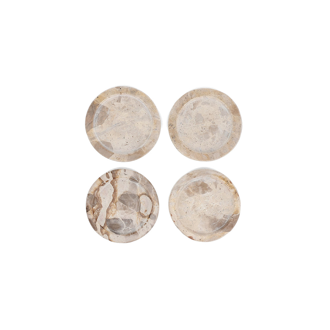 Glasonderzetter 10cm marmer beige Opus - set/4