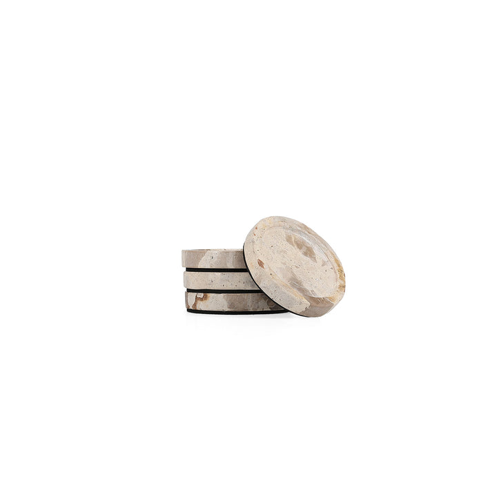 Glasonderzetter 10cm marmer beige Opus - set/4
