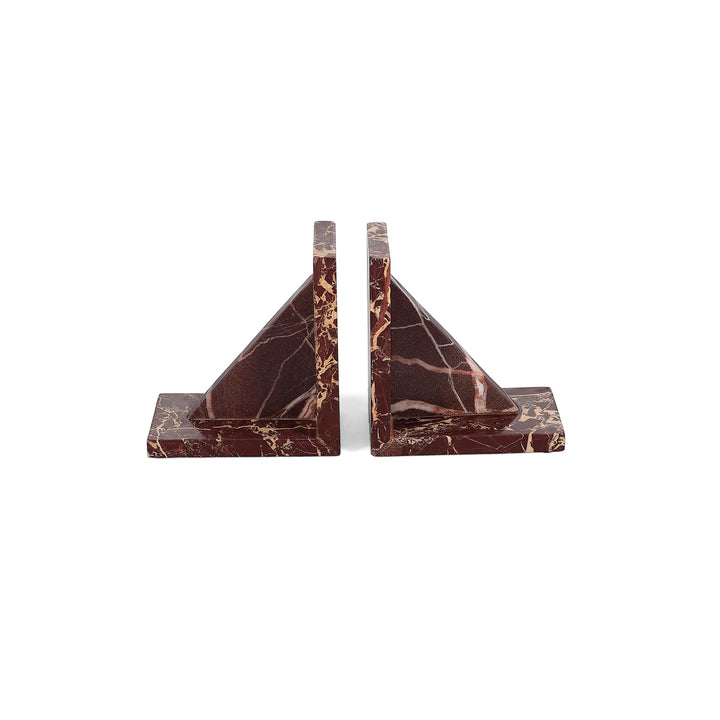 Boekensteun marmer burgundy Opus - set/2