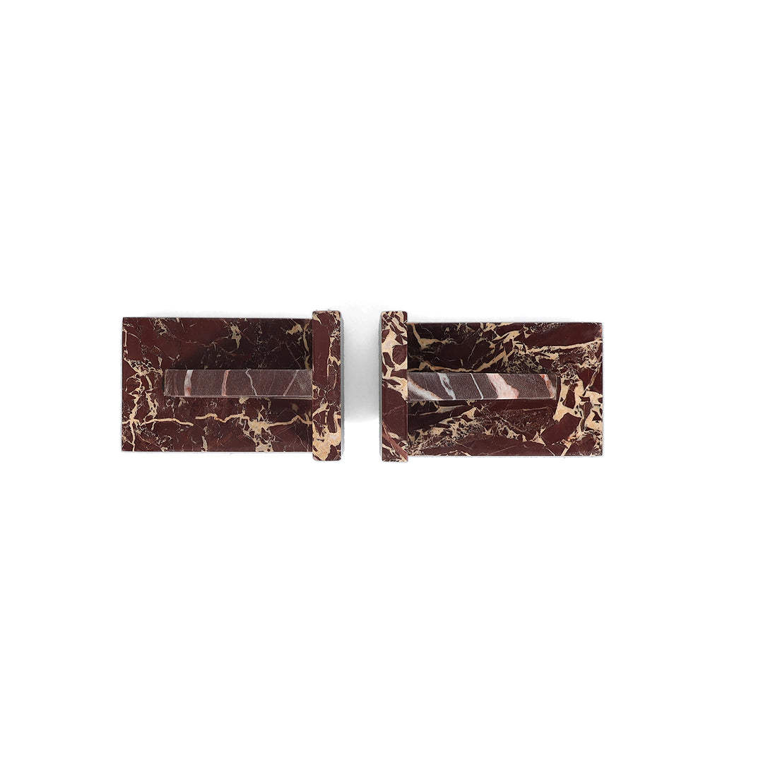 Boekensteun marmer burgundy Opus - set/2