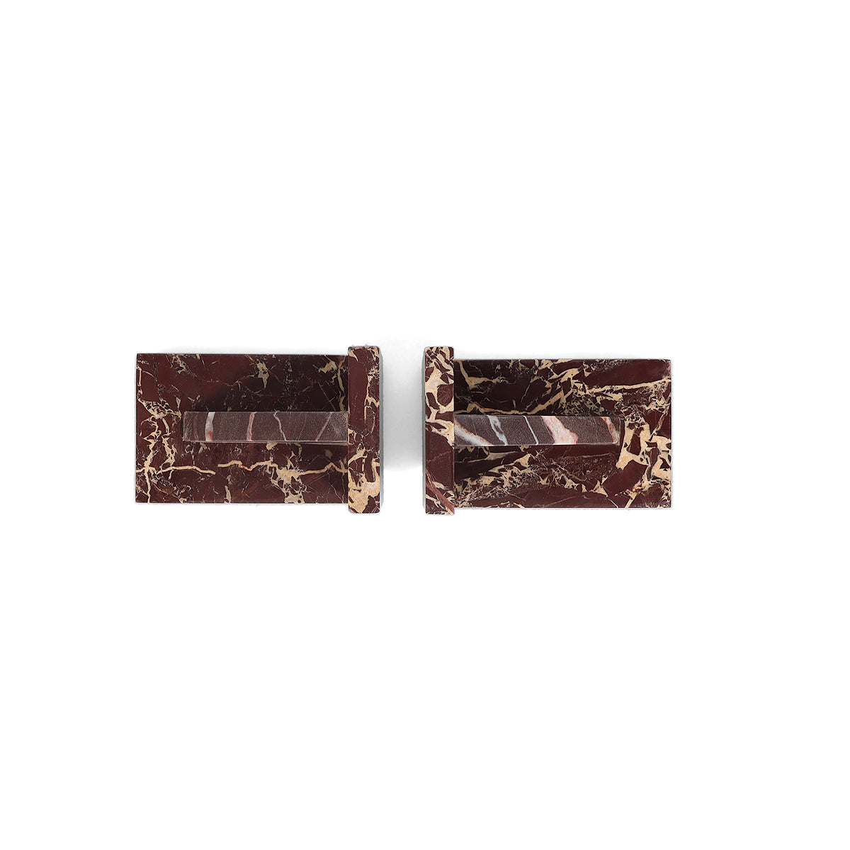 Boekensteun marmer burgundy Opus - set/2