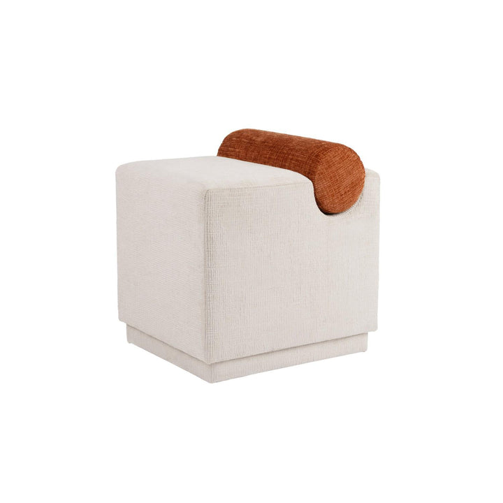 Salt &amp; Pepper - Poef 46x42xH49cm burnt orange/soft grey Brume
