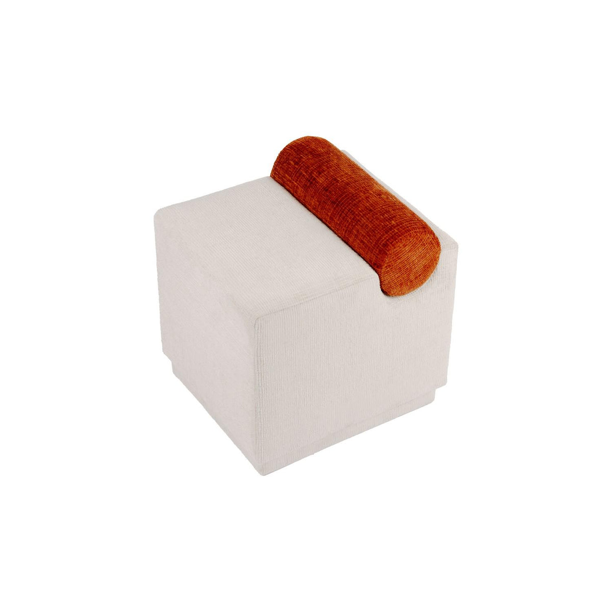 Salt & Pepper - Poef 46x42xH49cm burnt orange/soft grey Brume