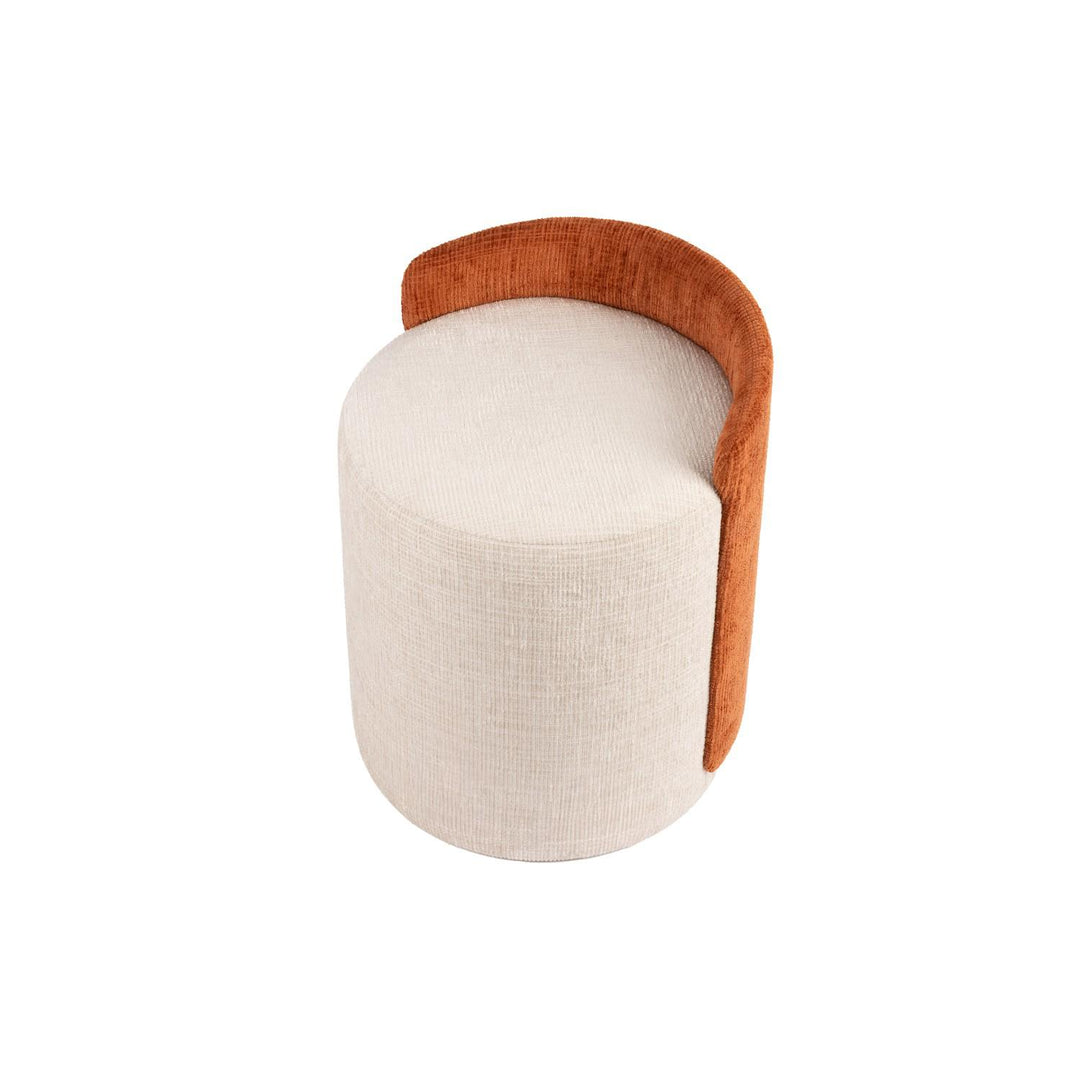 Salt &amp; Pepper - Poef 40x38xH55cm burnt orange/soft grey Brume