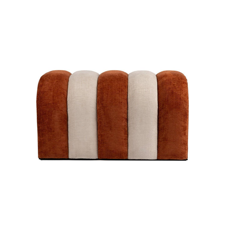 Salt &amp; Pepper - Poef 77x44xH43cm burnt orange/soft grey Brume