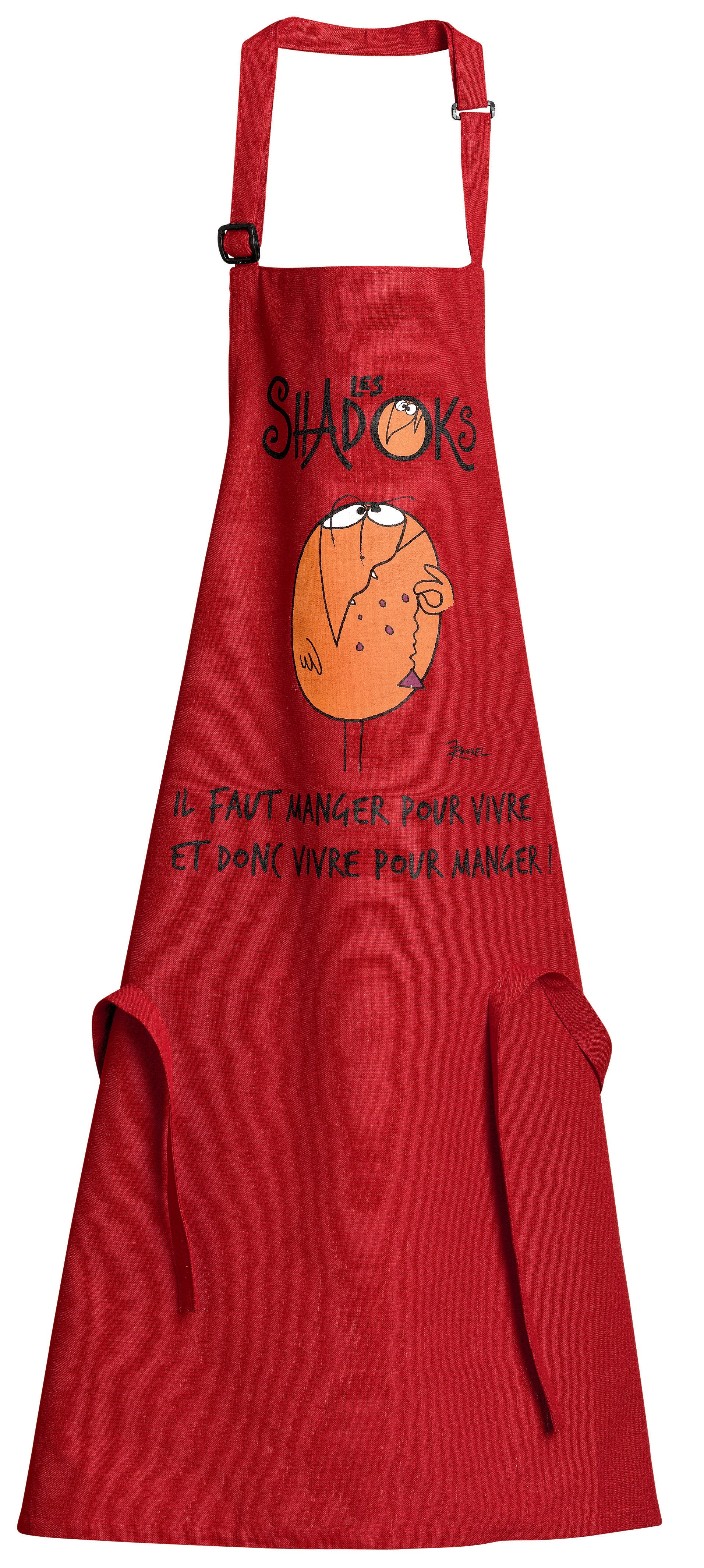 Gerecycleerd keukenschort Shadoks Glouton Rouge 72 X 90