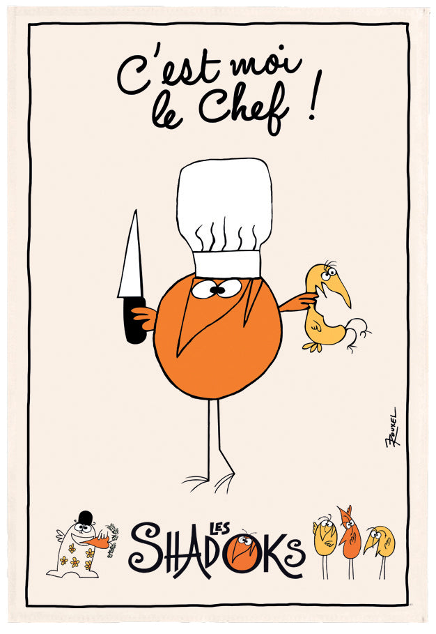 Theedoek Shadoks Grand chef Ecru Écru 48 X 72
