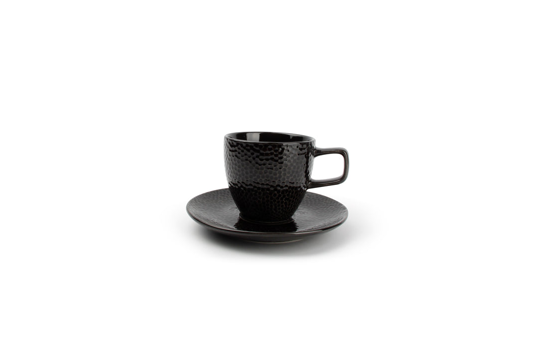 Kop 20cl en schotel zwart Mielo  - Set van 4