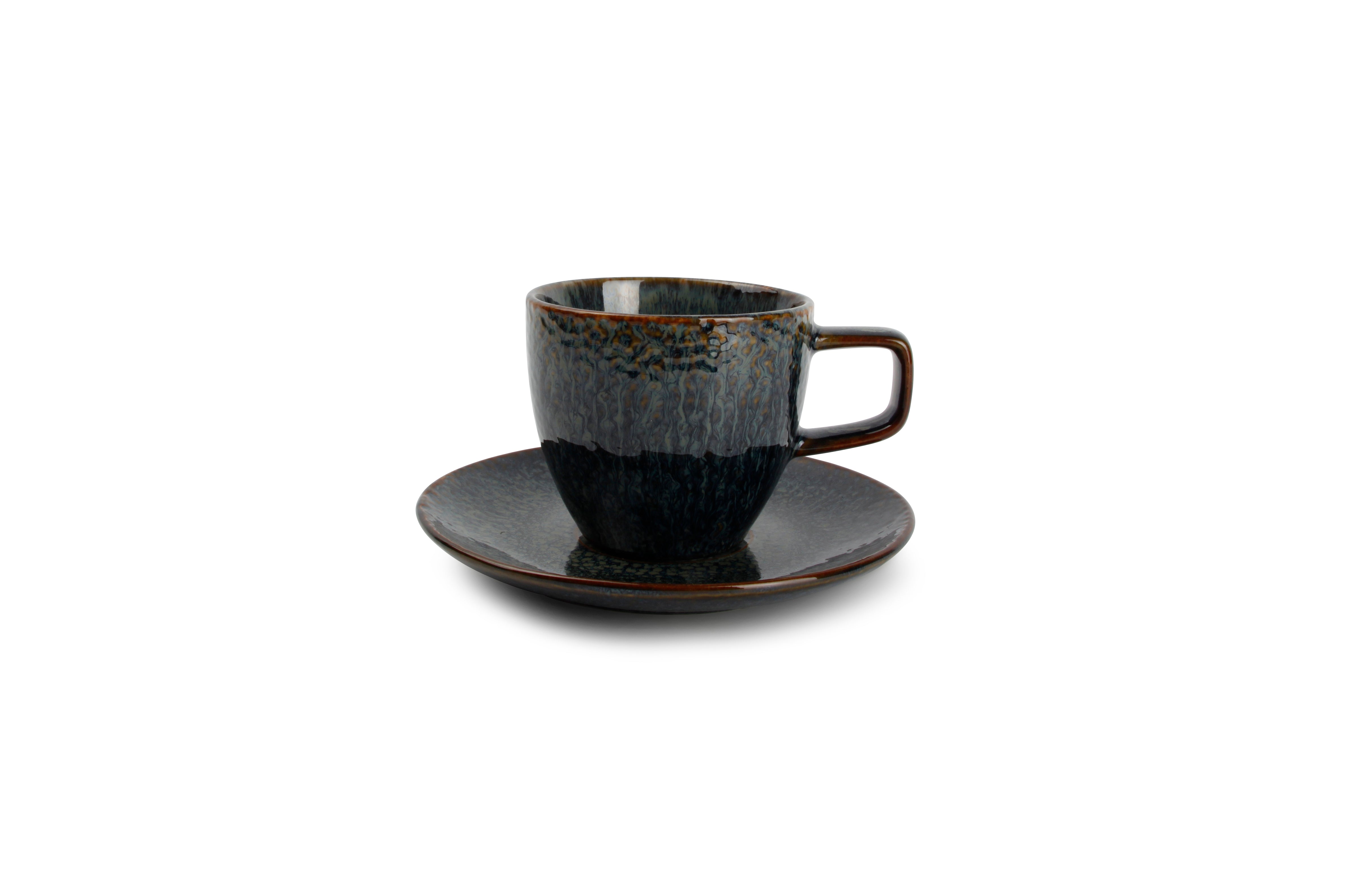 Kop 20cl en schotel 14,5cm saffier Mielo