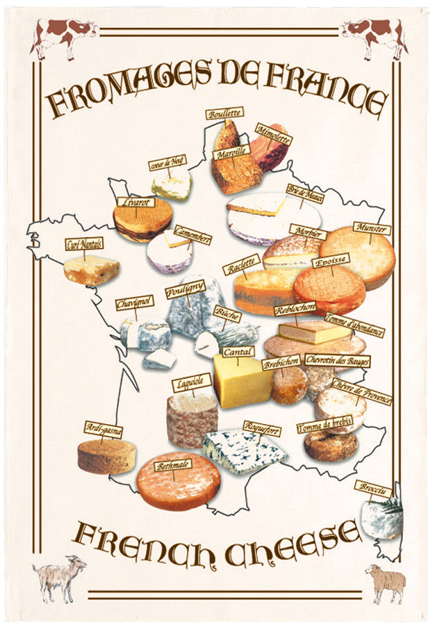 Theedoek Carte Fromages Écru 72 X 48