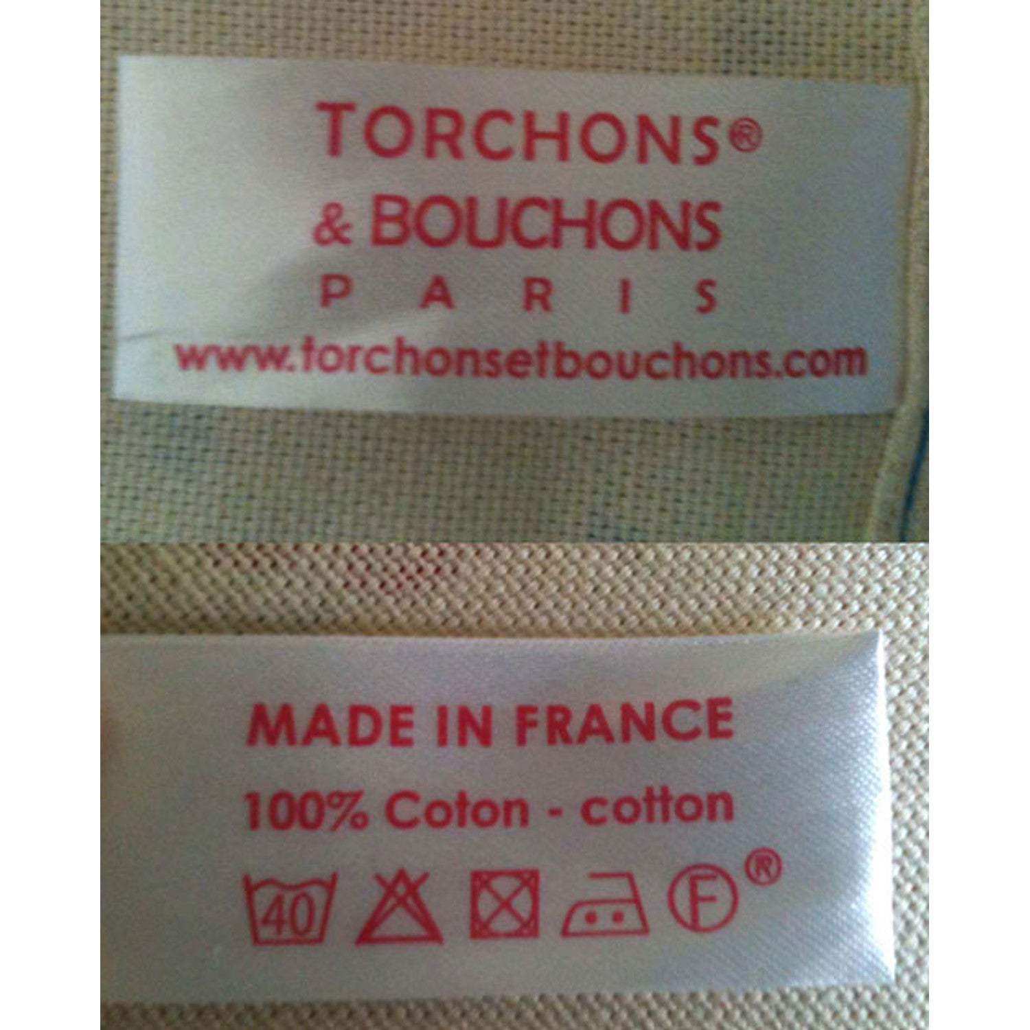 Theedoek Bordeaux Prieure Écru 72 X 48