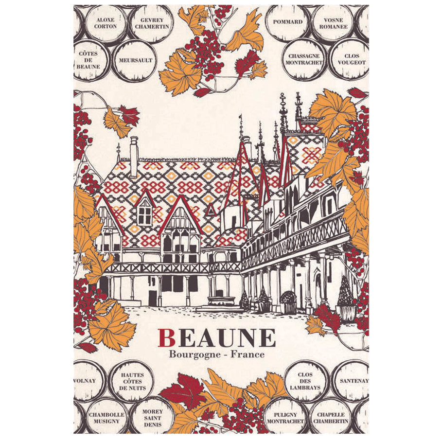 Theedoek Bourgogne Beaume Écru 72 X 48