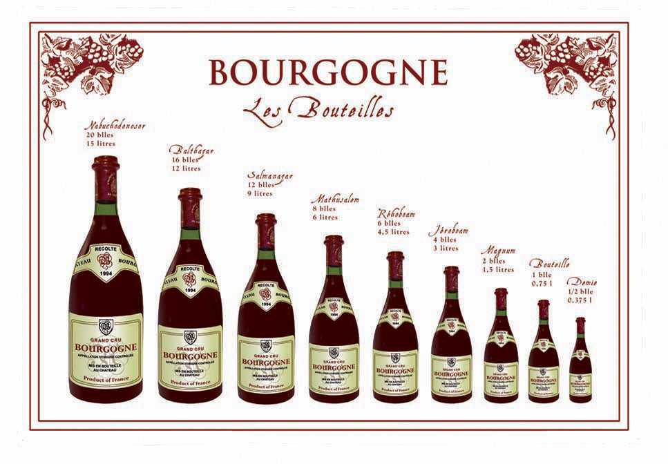 Theedoek Bouteille Bourgogne Blanc 72 X 48