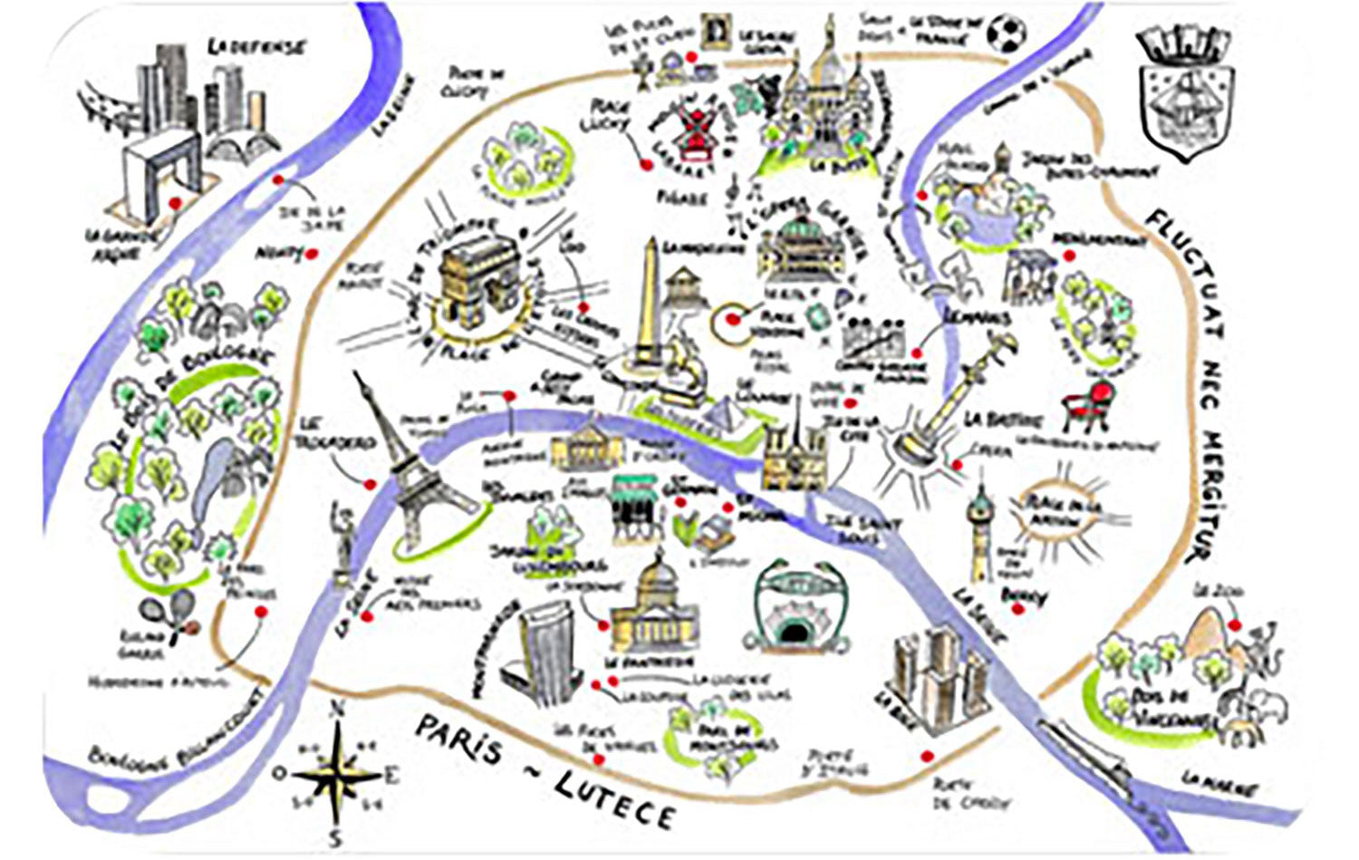 Placemat Dessin Paris Assortis 45 X 30