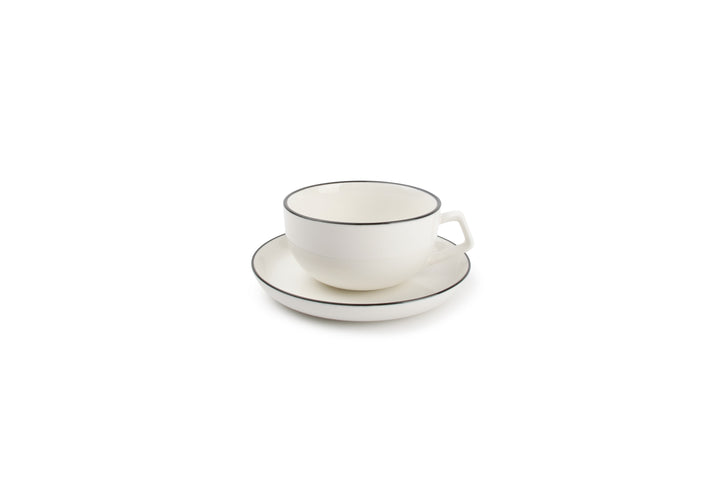 Salt &amp; Pepper - Kop 22cl en schotel wit Studio Base - Set van 4