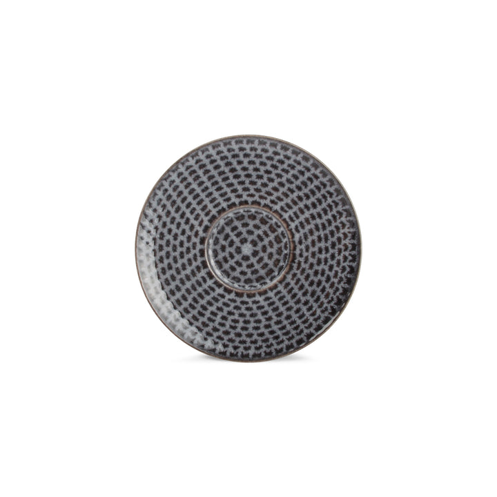 Salt &amp; Pepper - Mokkakop 9cl en schotel grijs Stitch - Set van 4