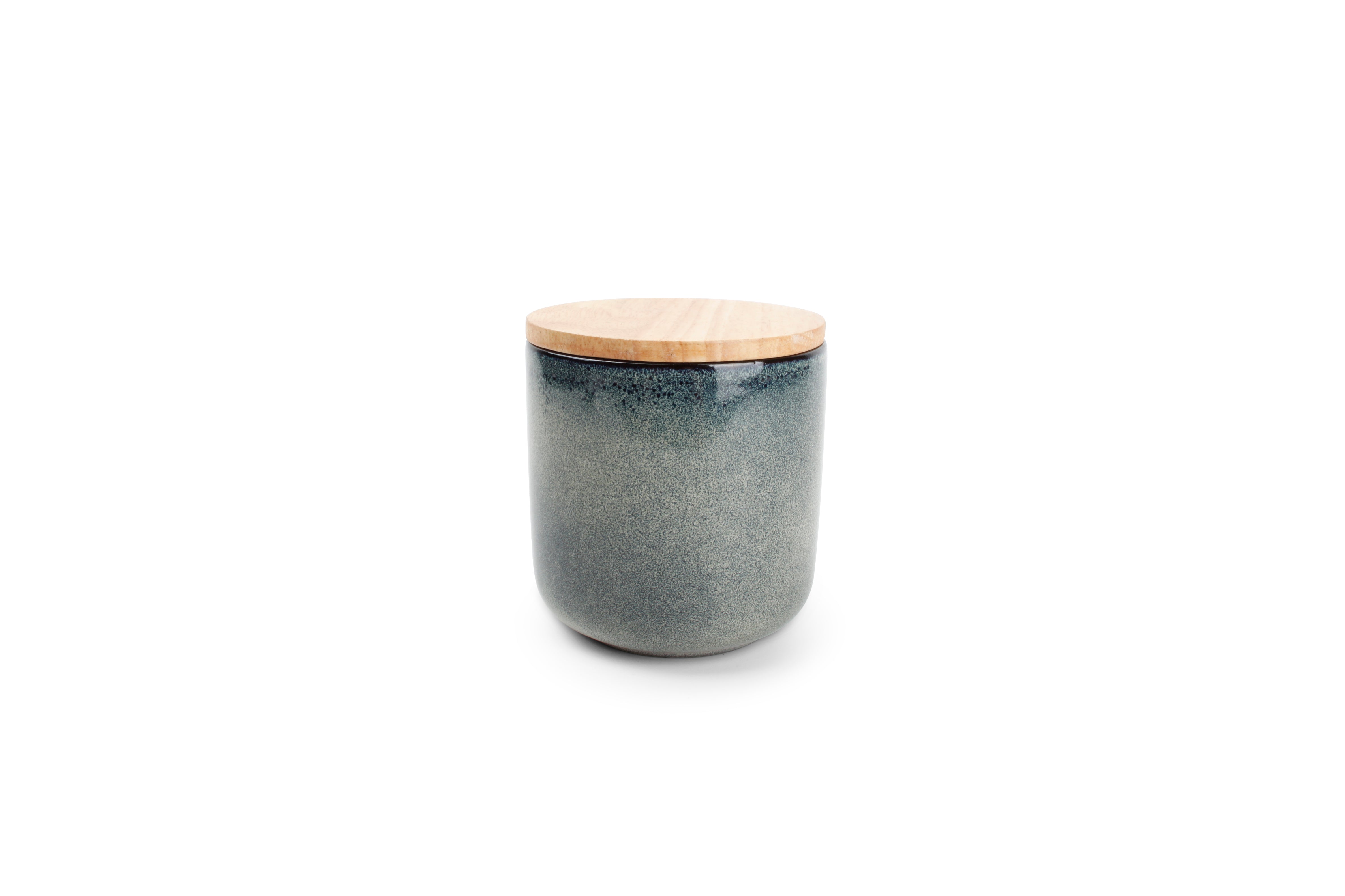 Voorraadpot 12xH12cm groen/blauw Meridian