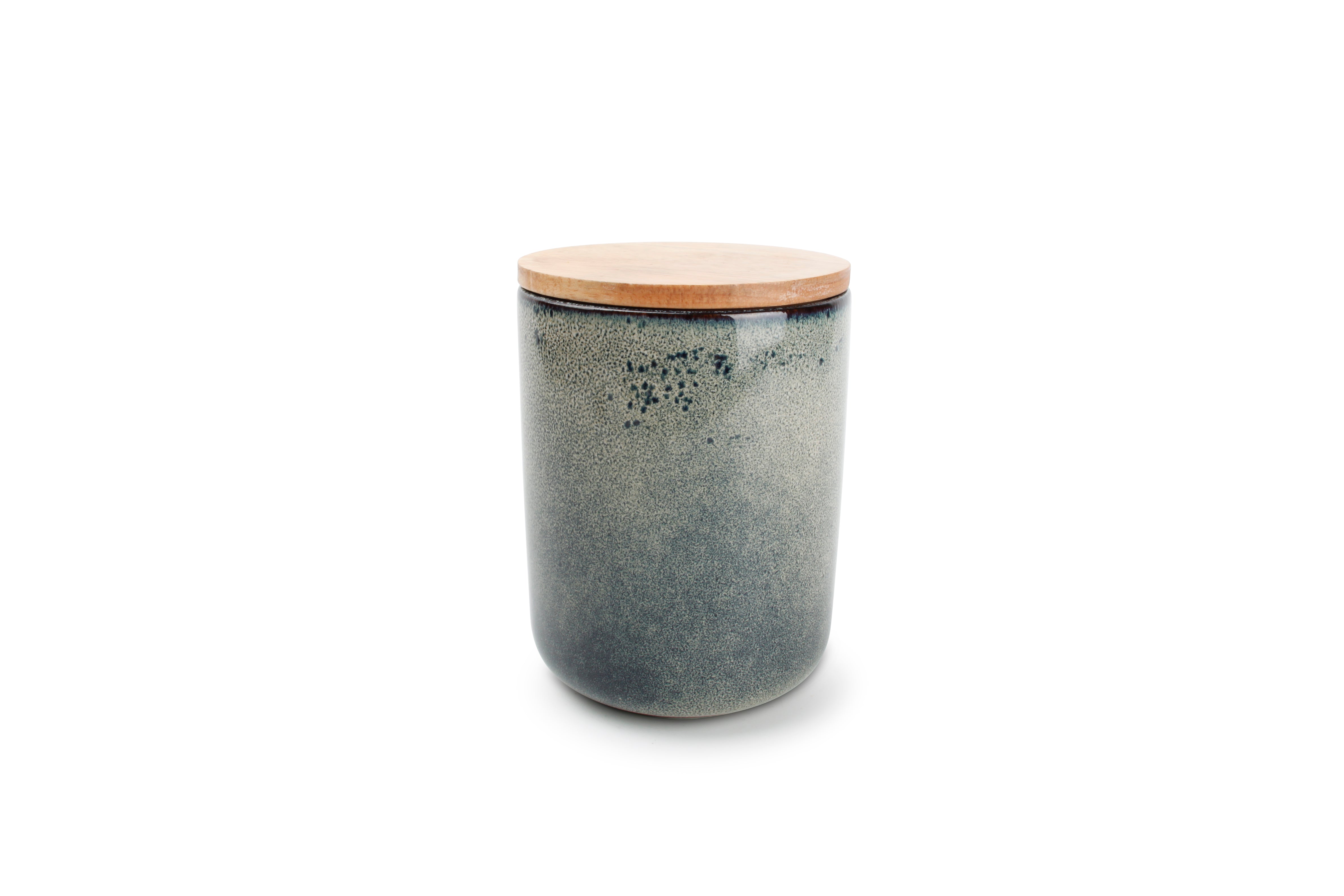 Voorraadpot 12xH15cm groen/blauw Meridian