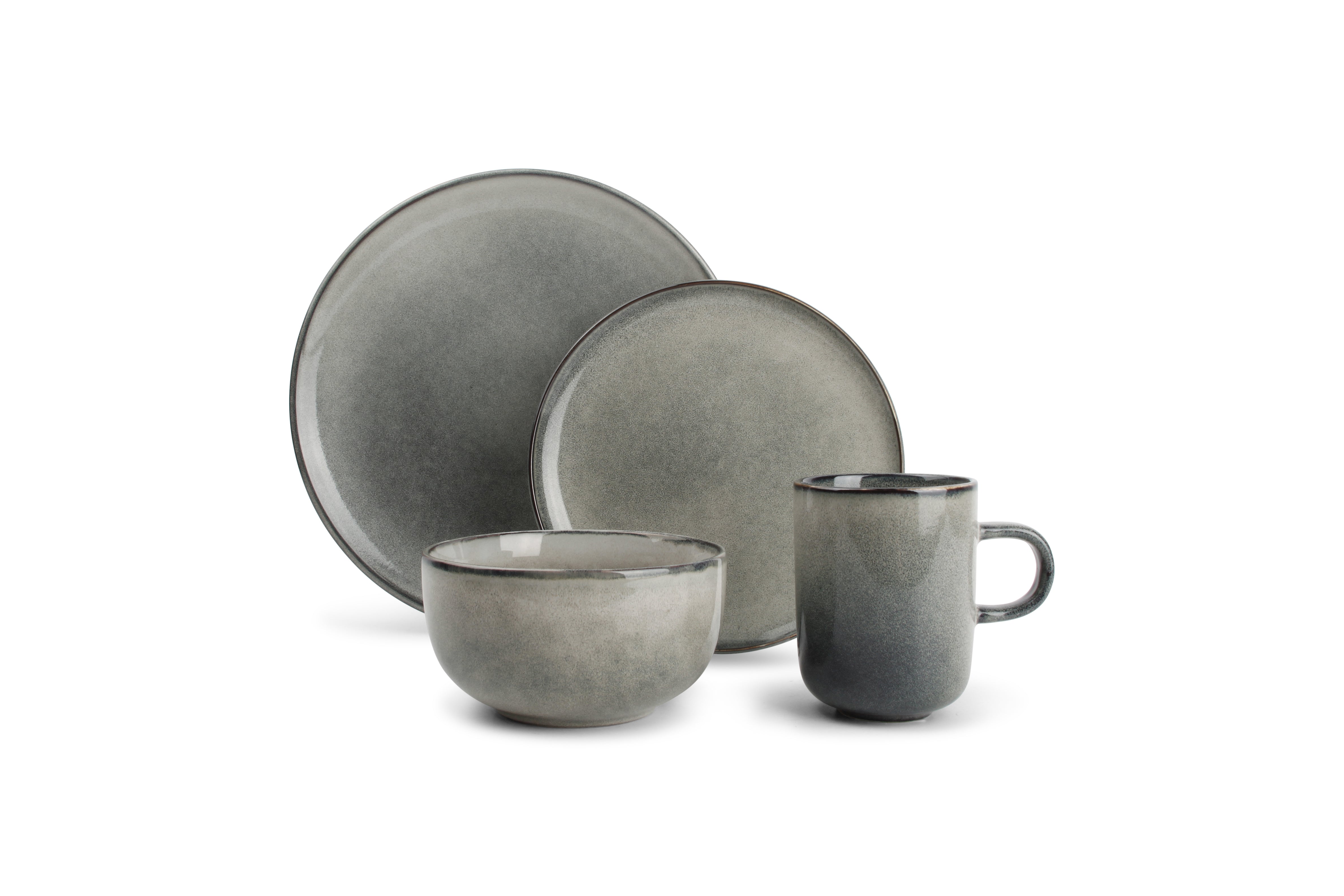 Servies 16-delig groen/blauw Meridian