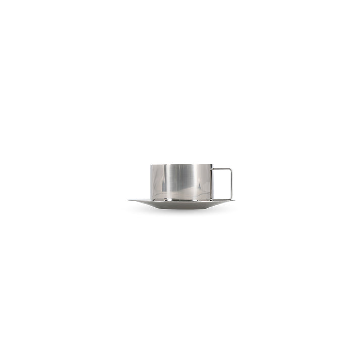 Salt &amp; Pepper - Kop en schotel 19,5cl chrome Oryn - set van 2