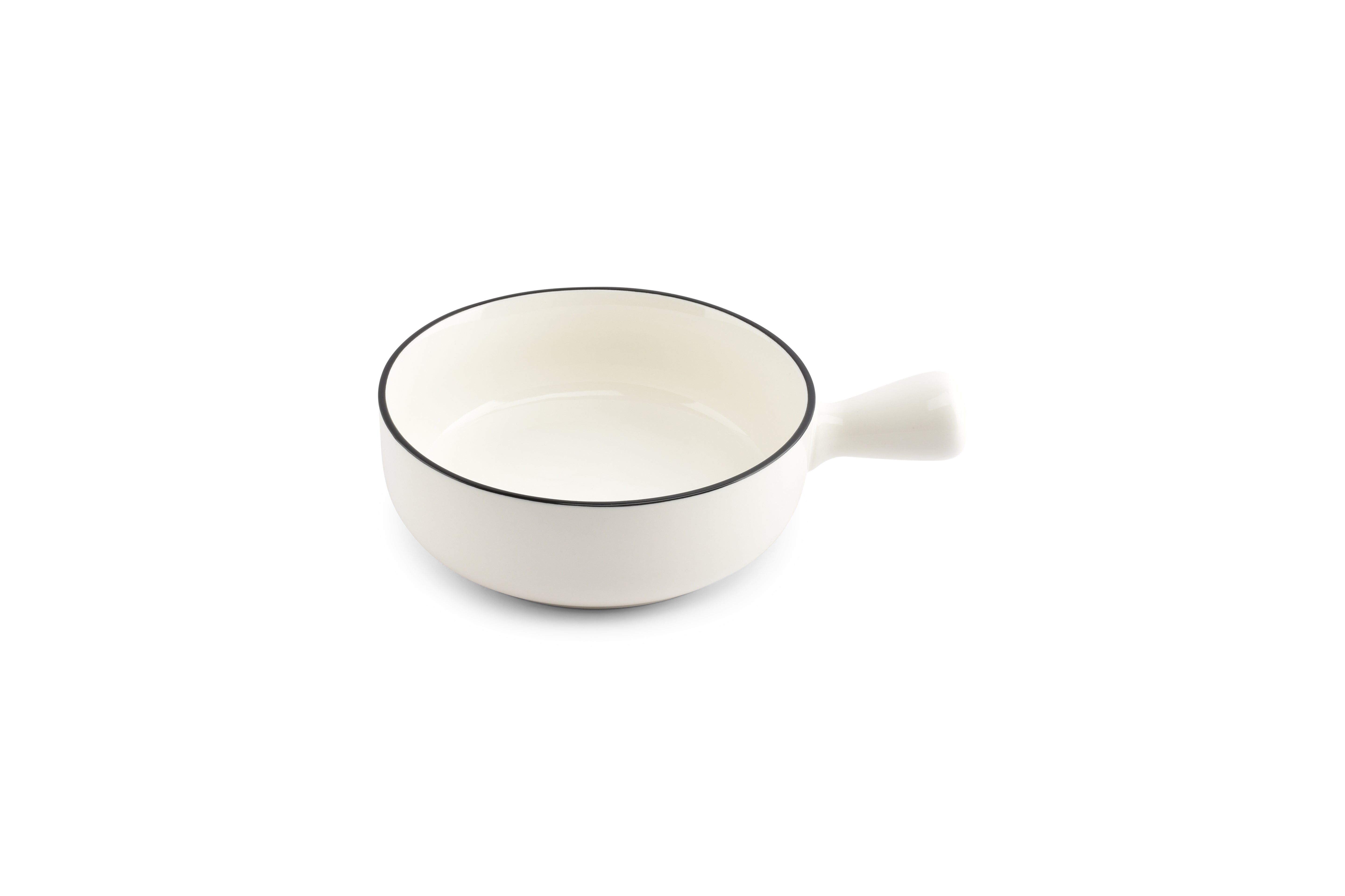 Kom 15,5xH5,5cm met handvat wit Nero