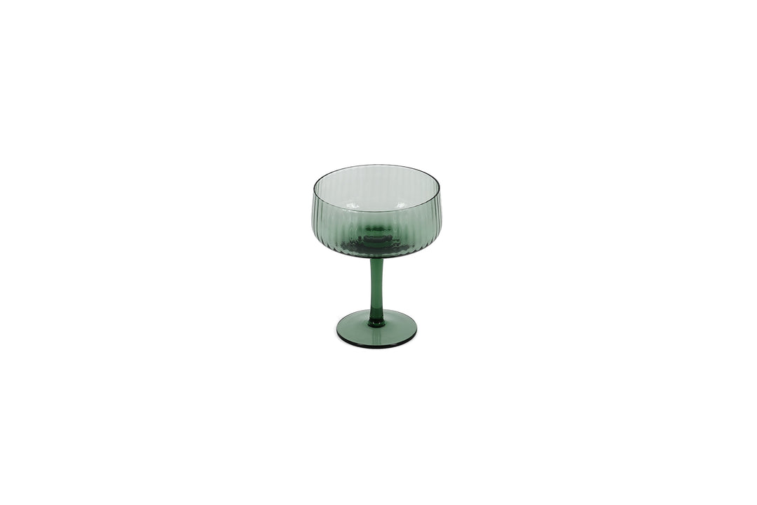 Salt &amp; Pepper - Champagneglas 23cl coupe donkergroen Ray - set/4