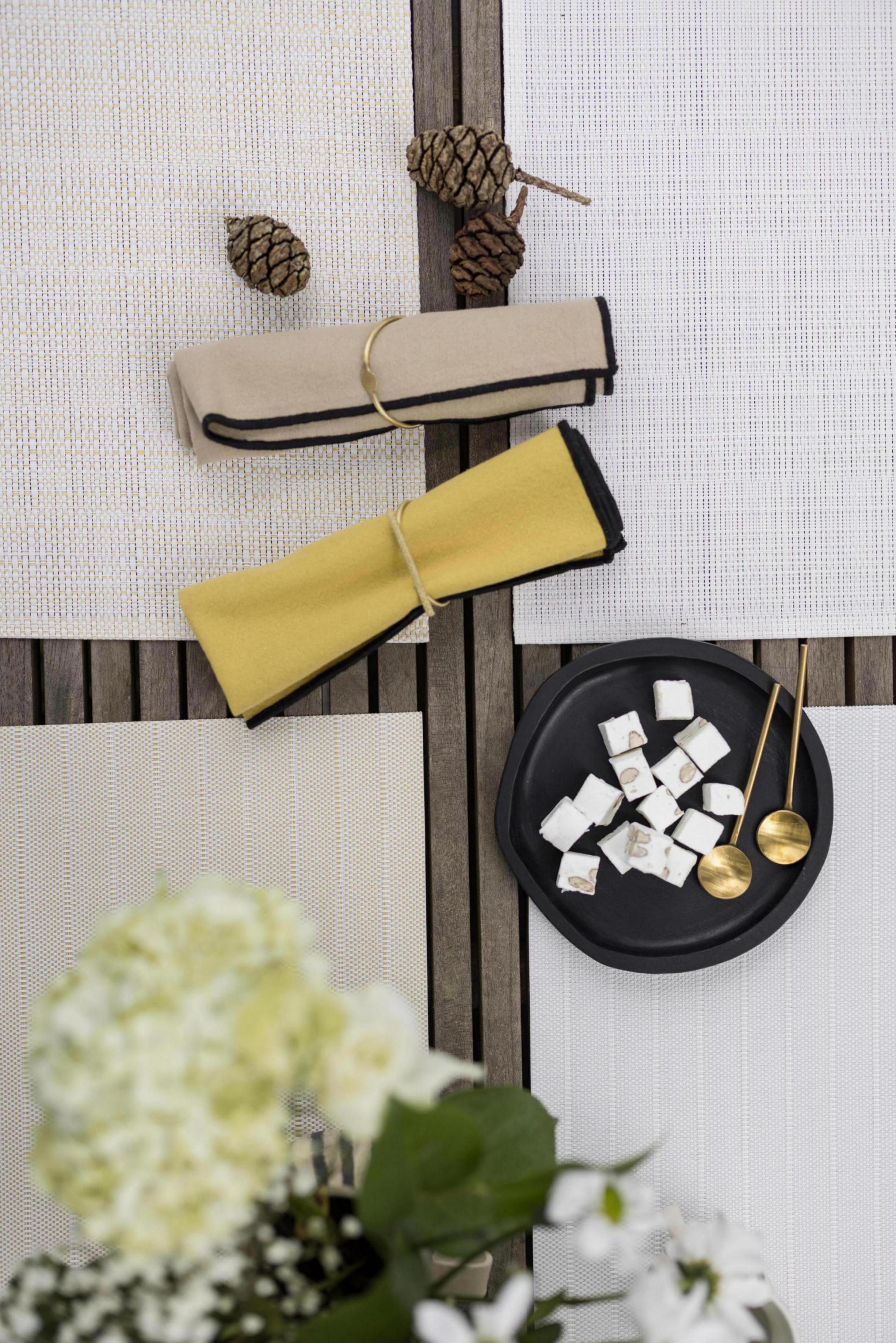 Placemat Set Canna Neige/Argent 33 X 45