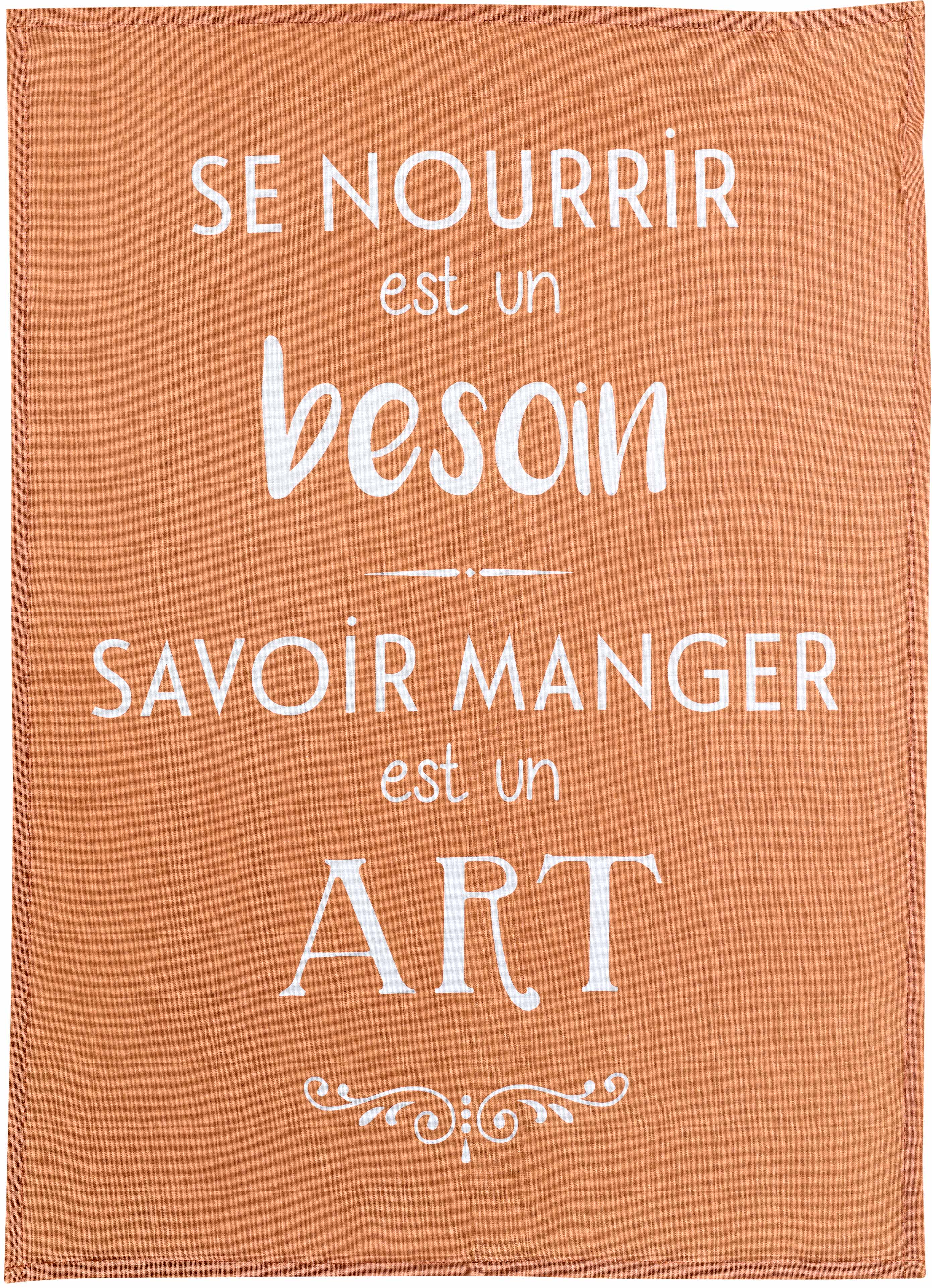 Theedoek Savoir manger Caramel 50 X 70