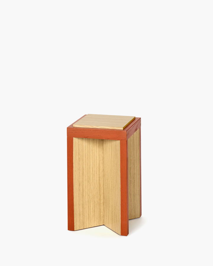 Ann Demeulemeester - Bijzettafel Eik Naturel Oranje Kubé 4