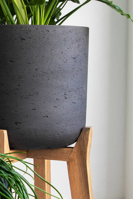 Pottery Pots - Bloempot Charlie M (Feet High), Zwart Washed