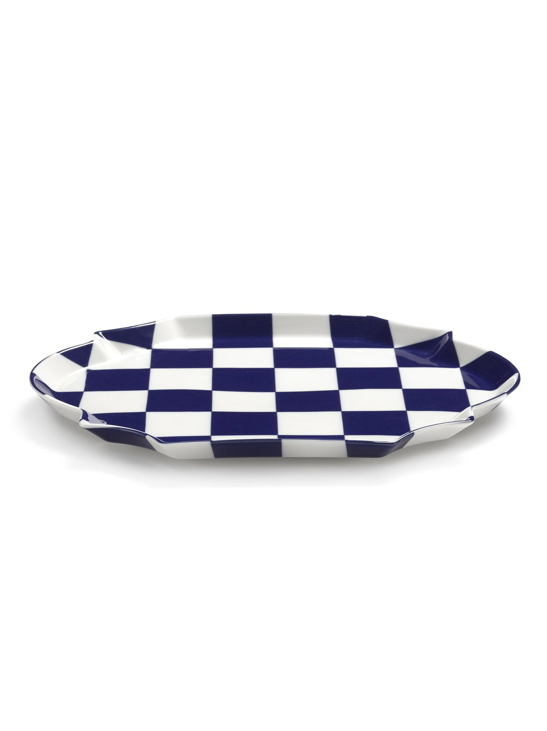 Serax - Wouters &amp; Hendrix - Serveerbord Ovaal Blauw Wit