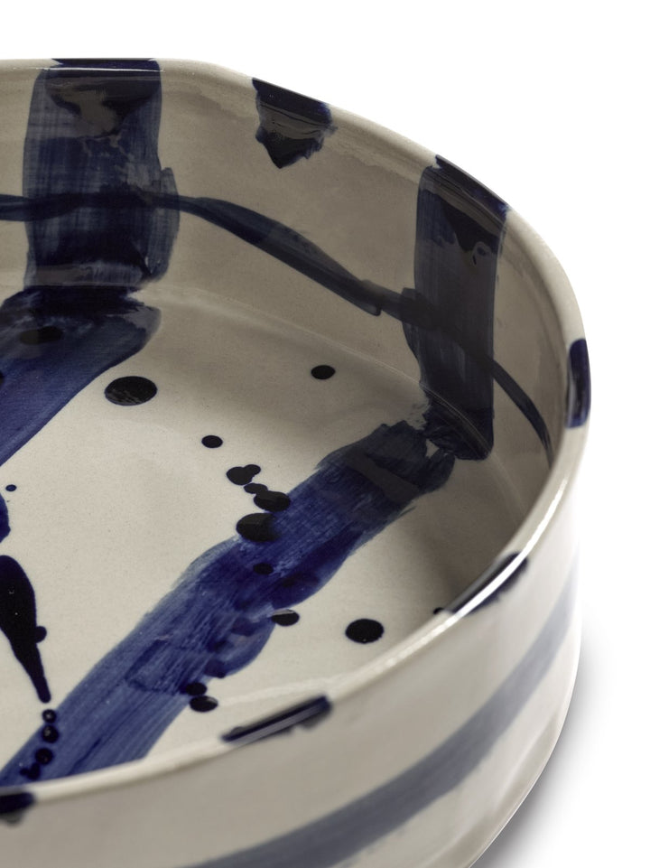 Serax - Marie Michielssen - Diep Serveerbord Rond Beige/Blauw Sophia