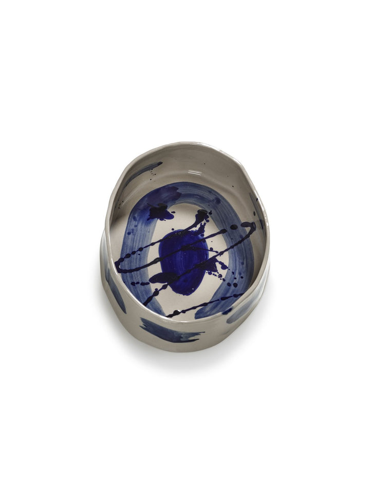 Serax - Marie Michielssen - Diep Serveerbord Ovaal Beige/Blauw Sophia