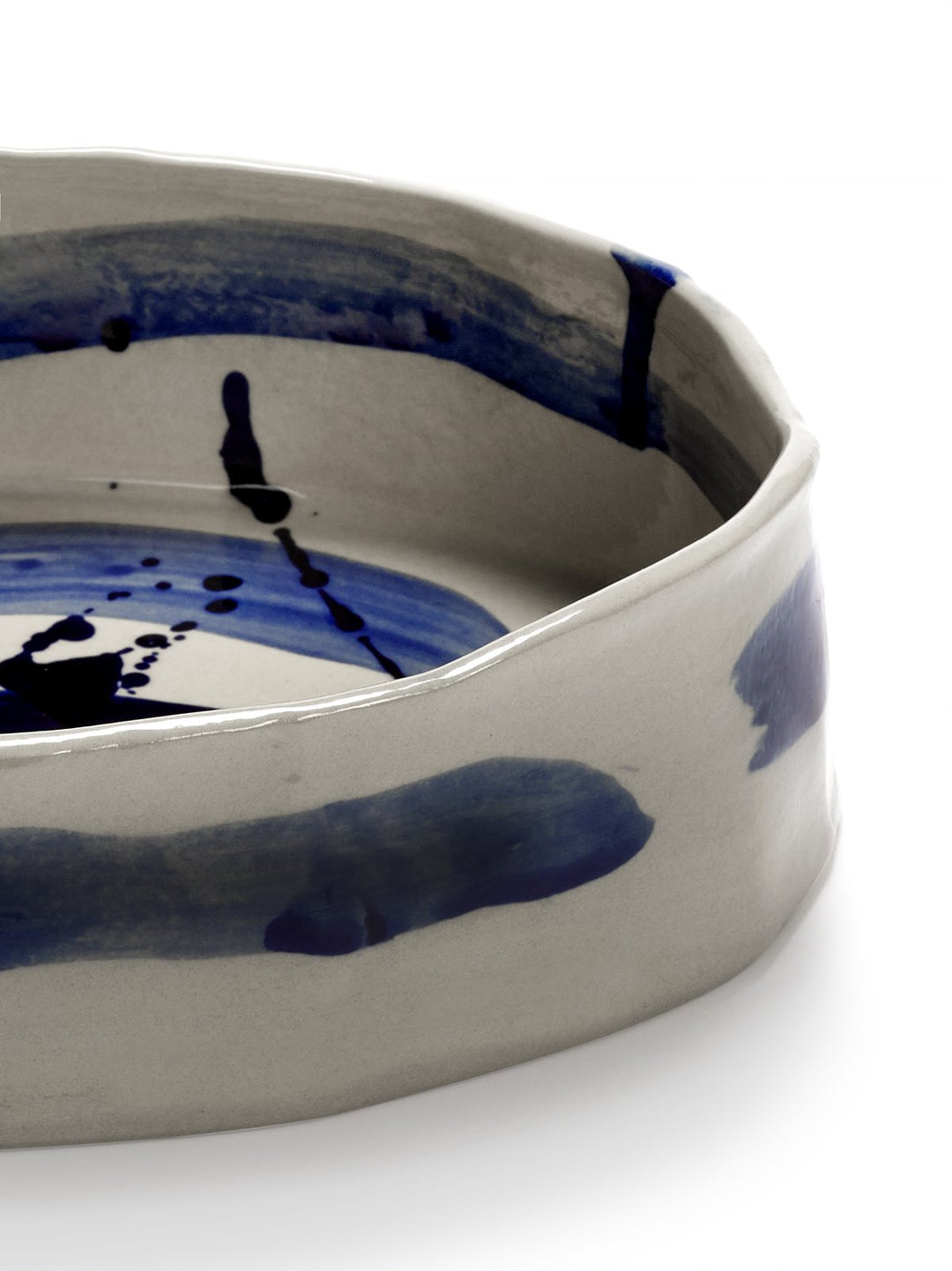 Serax - Marie Michielssen - Diep Serveerbord Ovaal Beige/Blauw Sophia