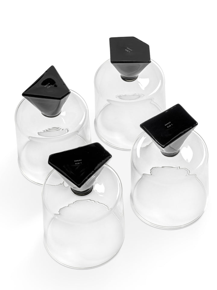 Serax - Plan C - Glas Zwart Silos - Set van 4