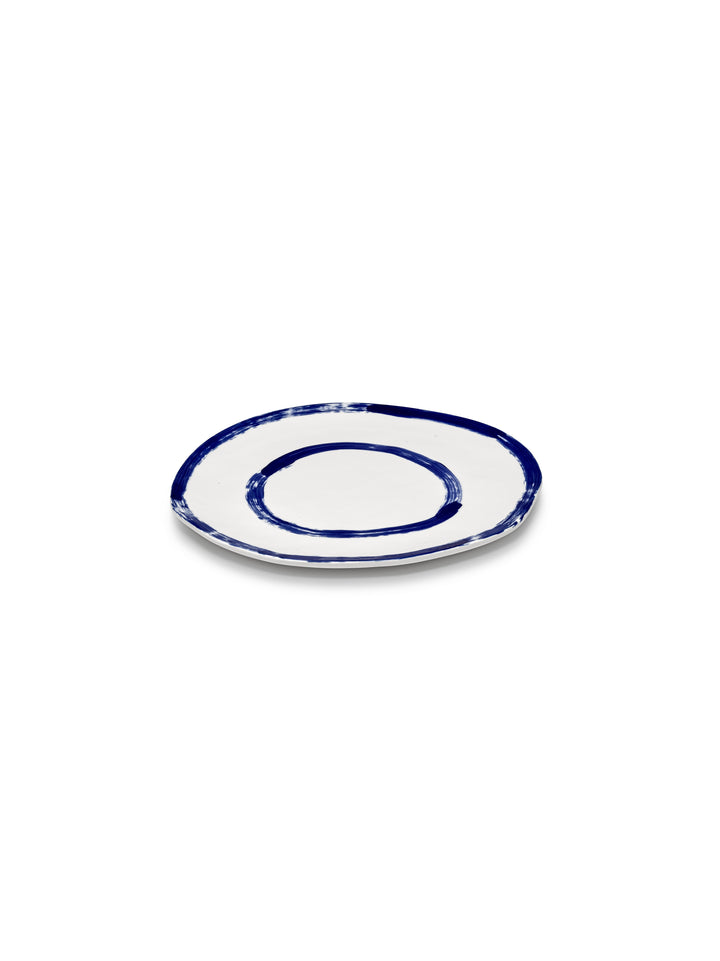 Serax - Annebet Philips - Presenteerbord Wit Blauw Line-up - Set van 2