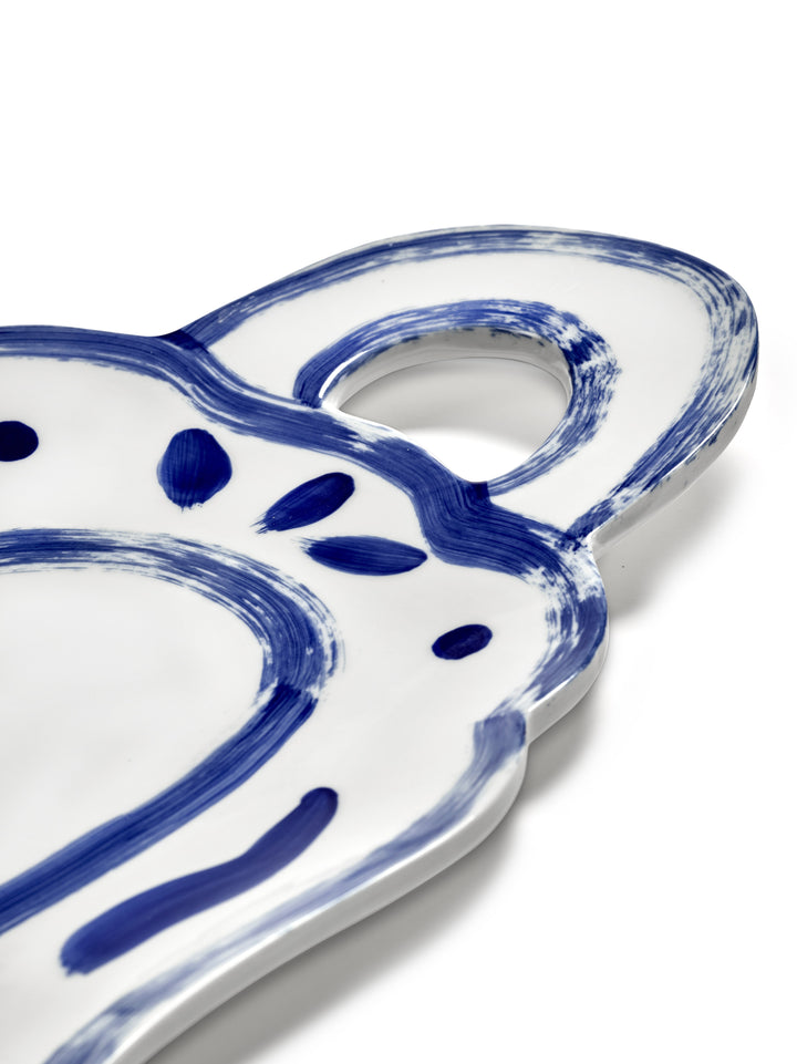 Serax - Annebet Philips - Serveerbord Wit Blauw Ovaal 04 Line-up