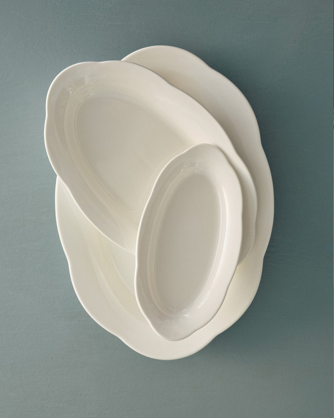 Serax - Sergio Herman - Hoog Ovaal Bord S Wit Silhouette - Set van 2