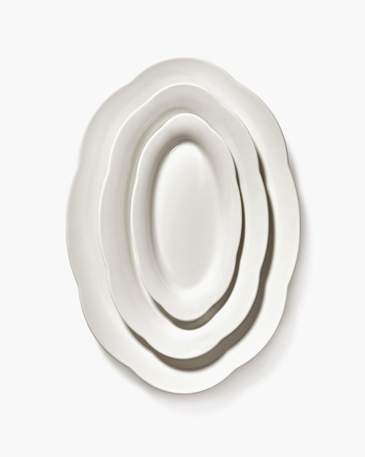 Serax - Sergio Herman - Hoog Ovaal Bord S Wit Silhouette - Set van 2