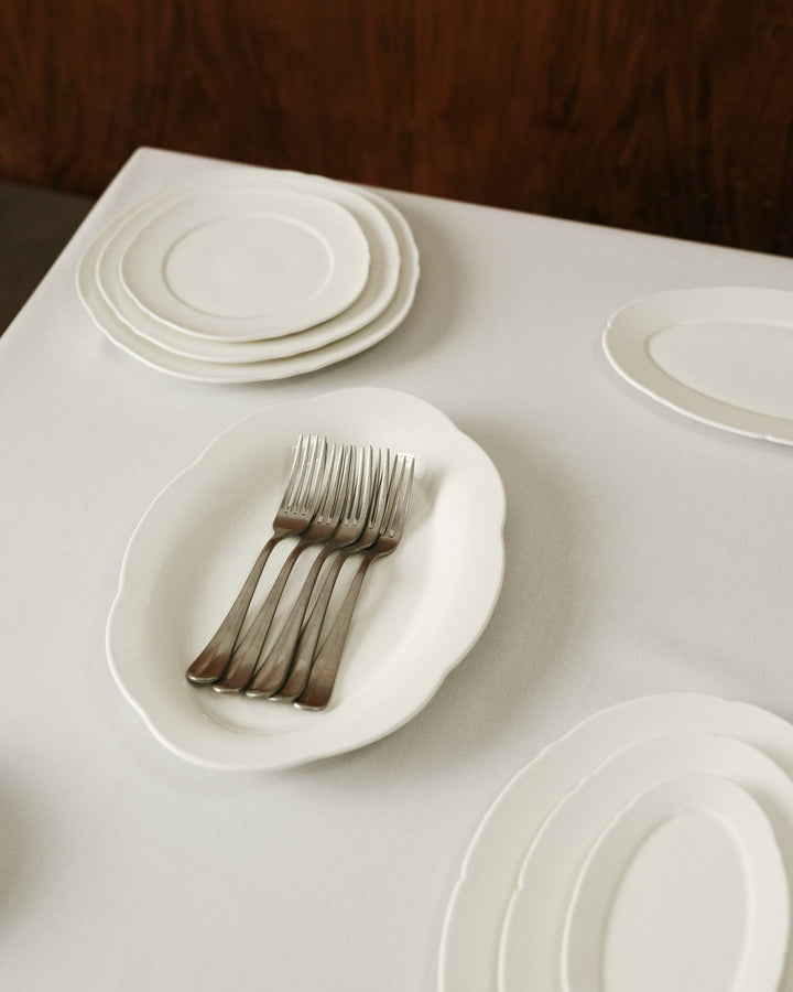 Serax - Sergio Herman - Hoog Ovaal Bord M Wit Silhouette - Set van 2
