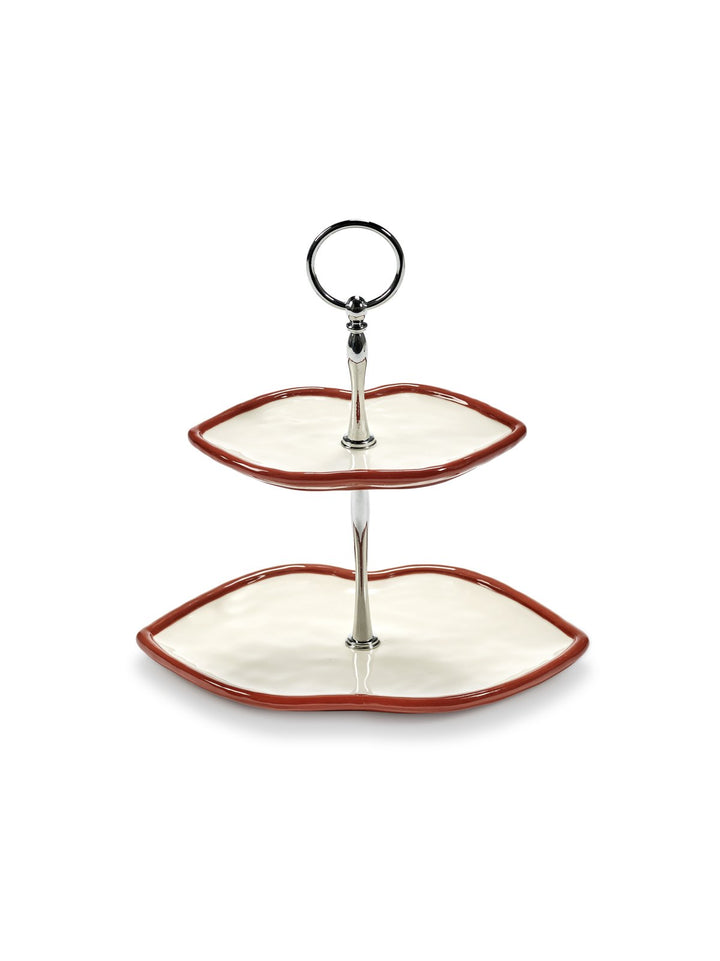 Serax - Wouters &amp; Hendrix - Gebakschalen Cakestandaard 2-laags Rood Wit