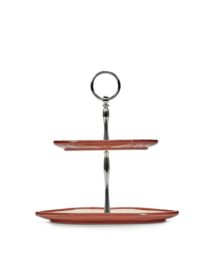 Serax - Wouters &amp; Hendrix - Gebakschalen Cakestandaard 2-laags Rood Wit