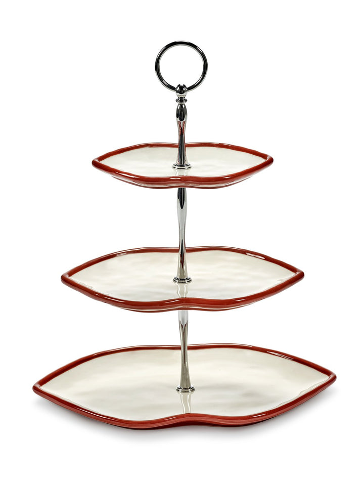 Serax - Wouters &amp; Hendrix - Gebakschalen Cakestandaard 3-laags Rood Wit