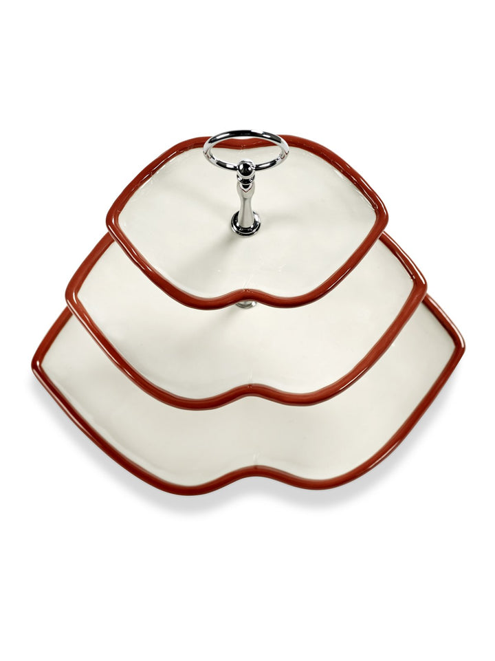 Serax - Wouters &amp; Hendrix - Gebakschalen Cakestandaard 3-laags Rood Wit