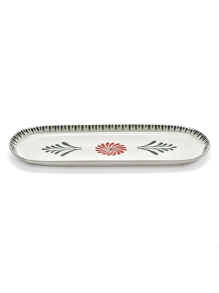 Serax - Waww La Table - Serveerbord Ovaal Rood Groen Bazaar - Set van 2