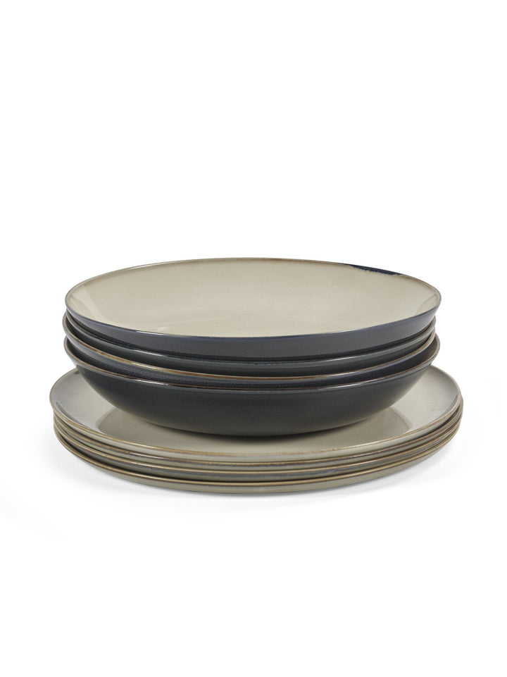 Serax - Anita Le Grelle - Dinersets Dinnerset 8 Stuks Donkerblauw / Mistig Grijs