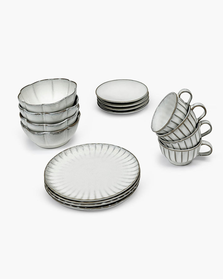 Serax - Sergio Herman - Ontbijtset 16 Stuks Gebroken Wit Inku