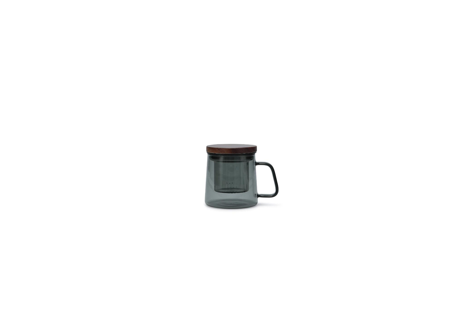 Beker 37cl met glazen filter en deksel grijs Luma