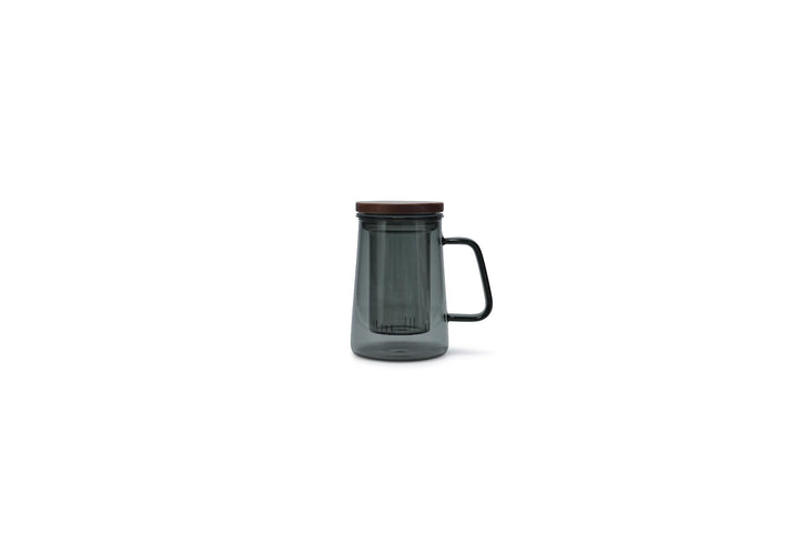 Beker 63cl met glazen filter en deksel grijs Luma