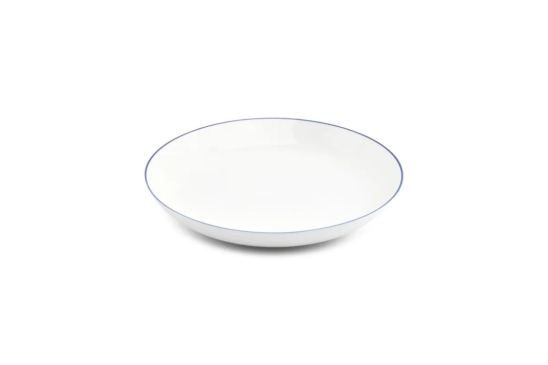 Bonbistro - Diep bord 27xH4cm coupe blue rim Basic White - Set van 6